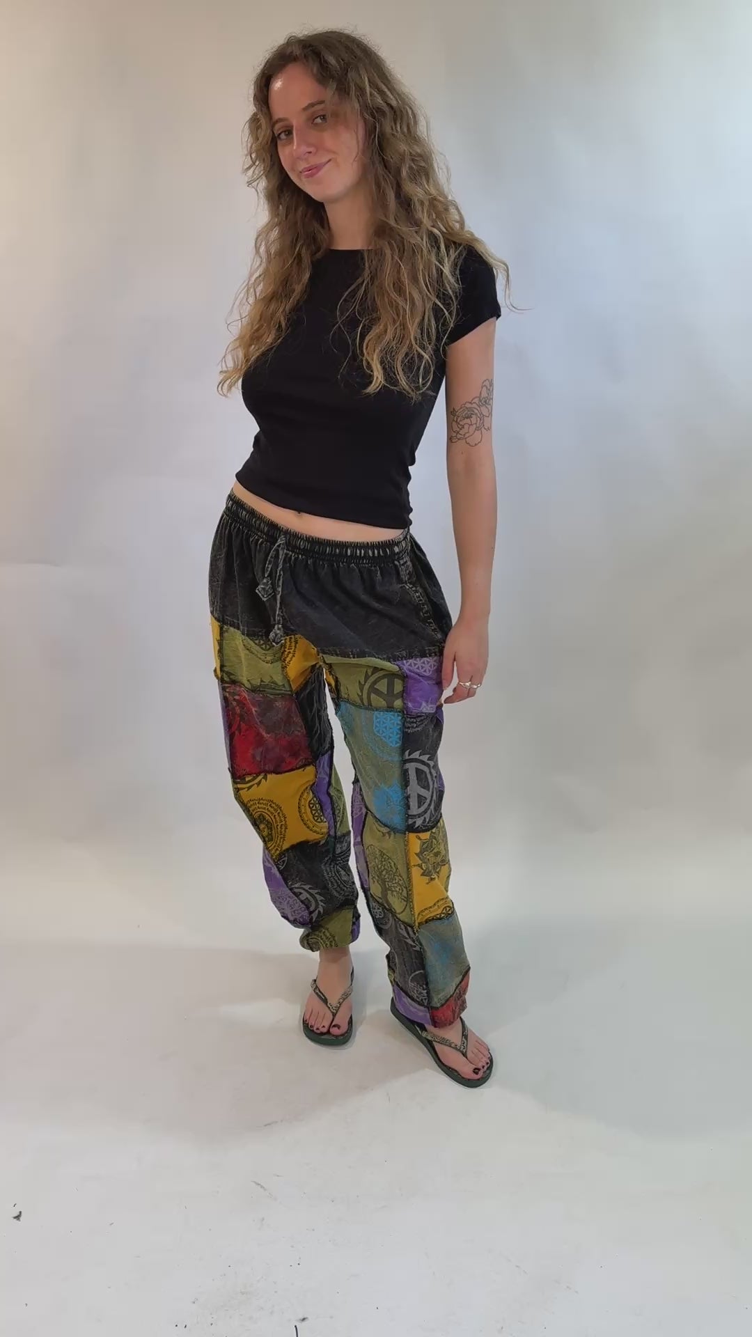 Patchwork Jogger Harem Pants