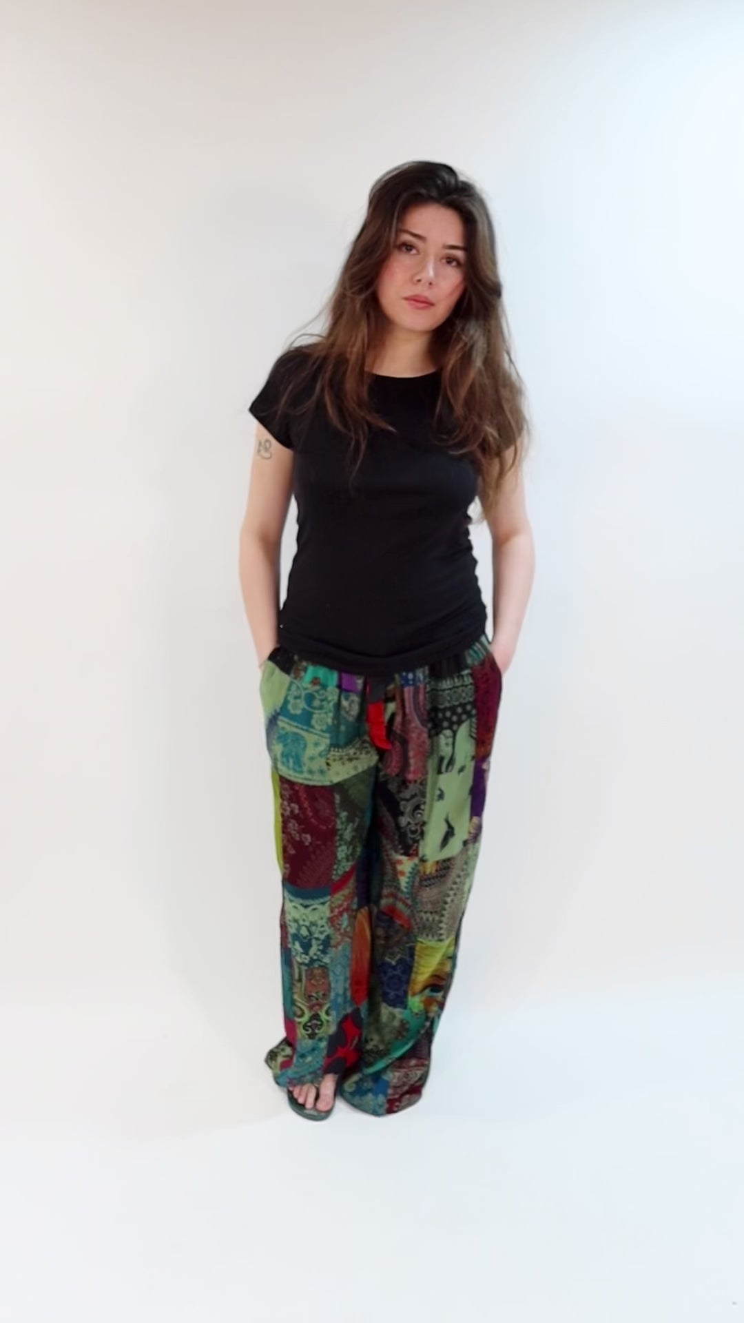 Thai Patch Wide Leg Trousers