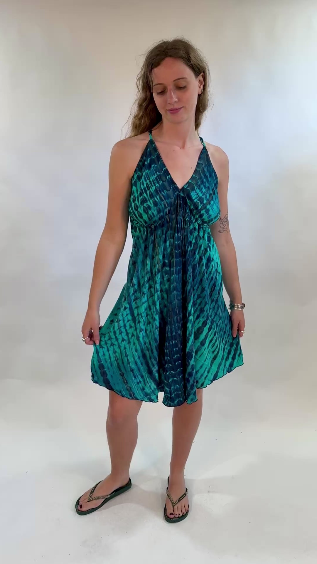 Tie Dye Halter Neck Dress