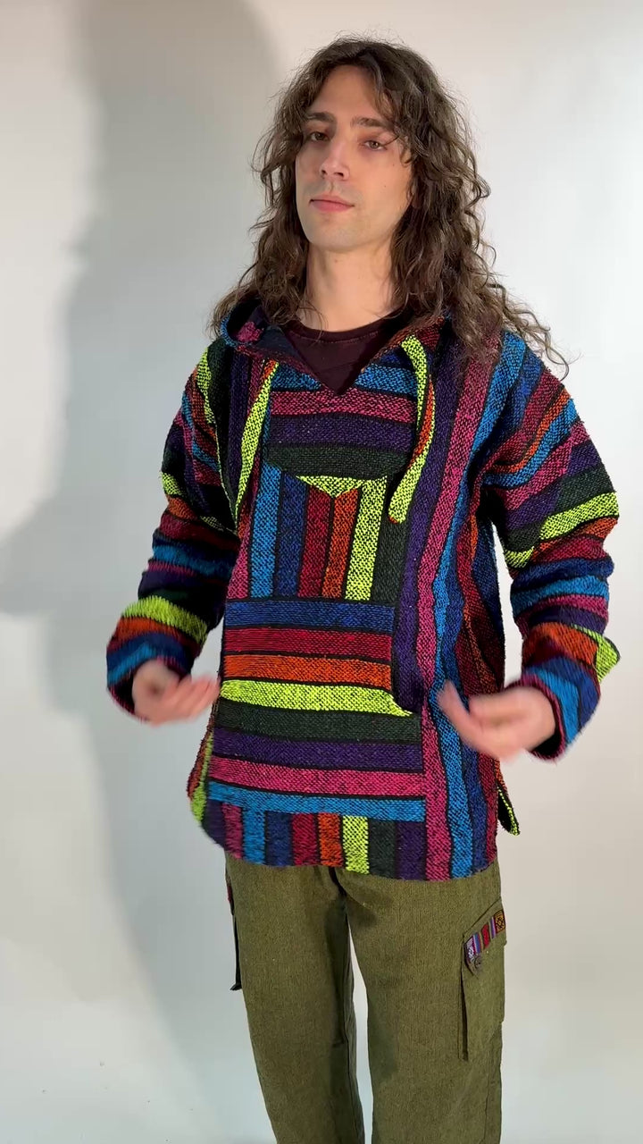 Men's Rainbow Baja Hoodie Pullover
