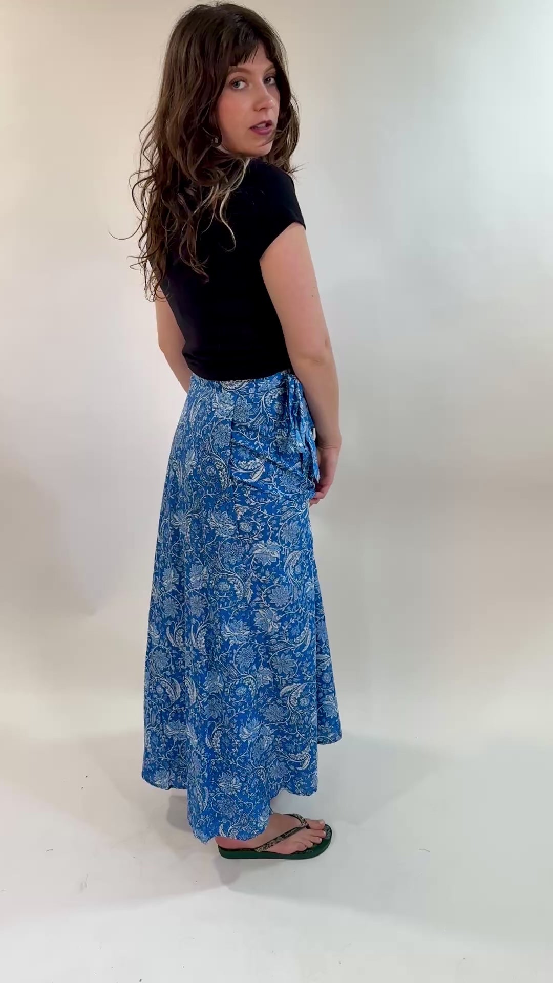 Cotton Wrap Maxi Skirt