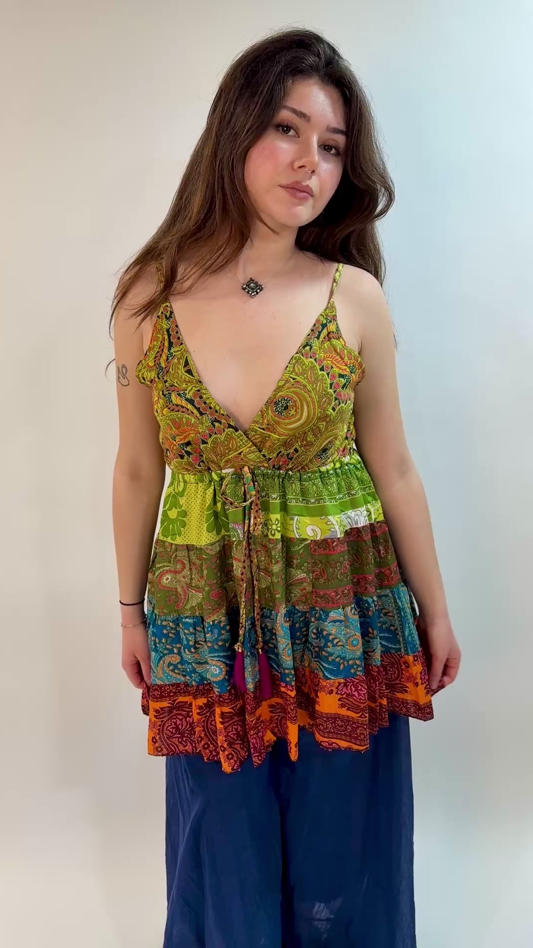 Tiered Paisley Cami Top