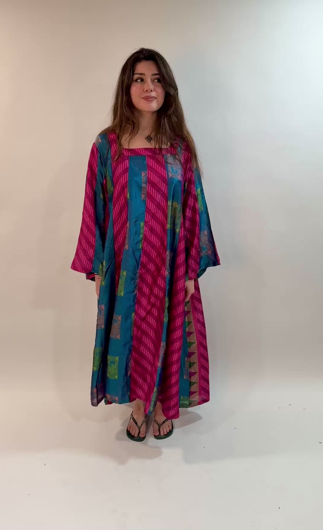 Upcycled Sari Panel Dress