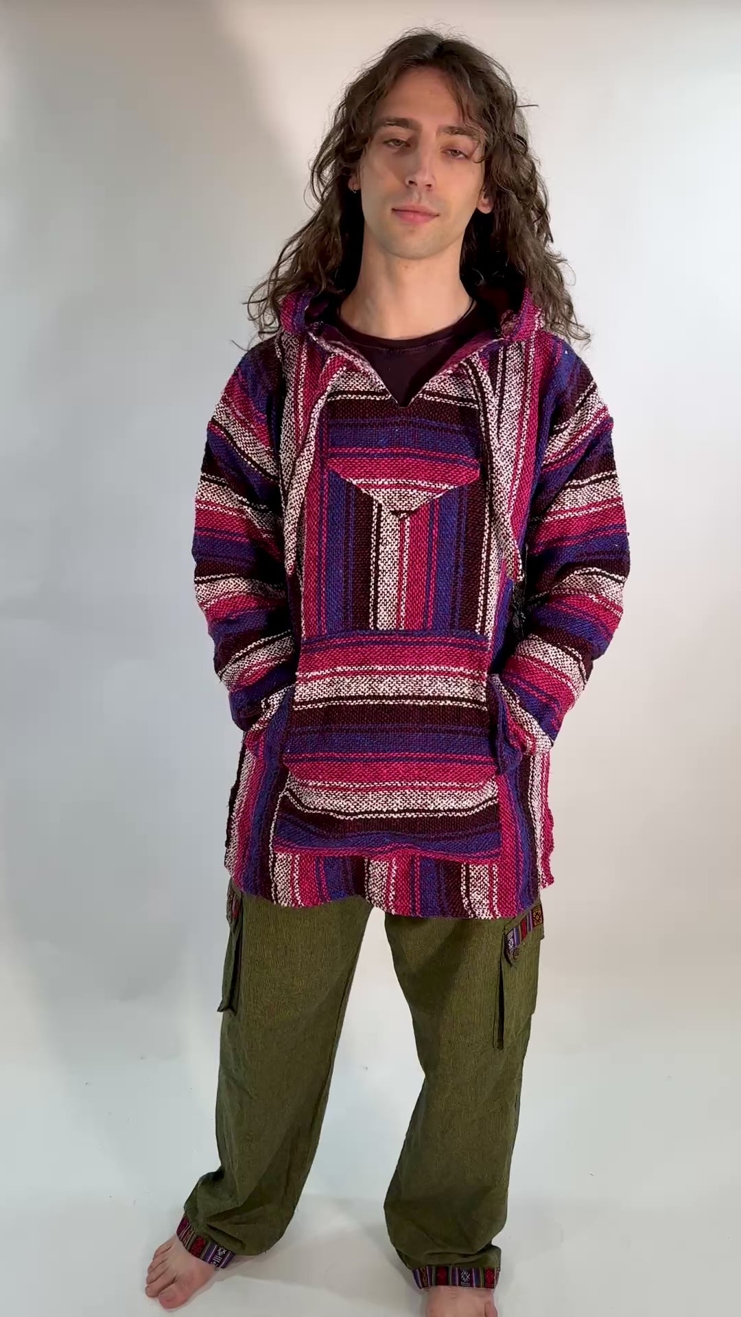 Men's Pink & Blue Baja Hoodie