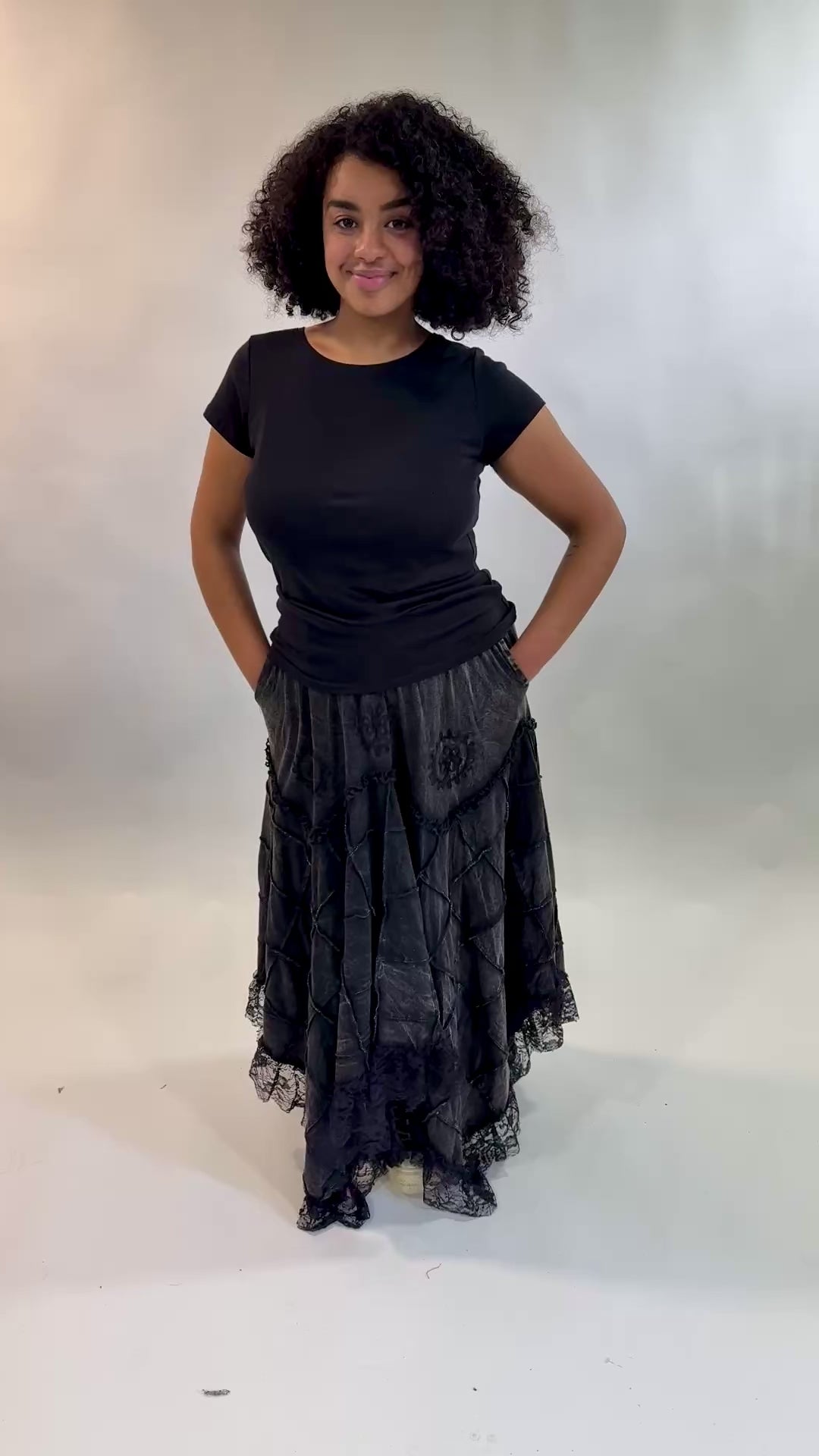 Hanky Lace Hem Patch Skirt
