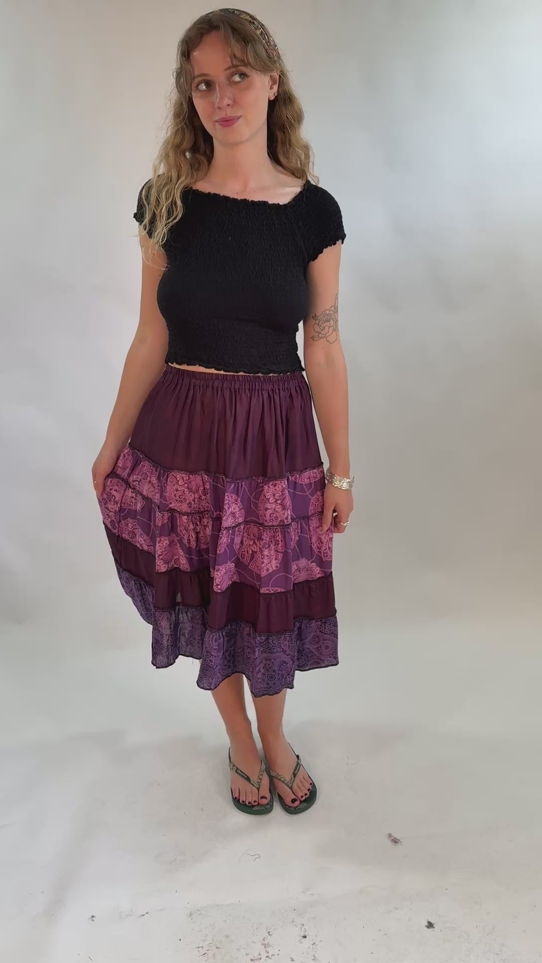 Midi Patterned Picnic Skirt