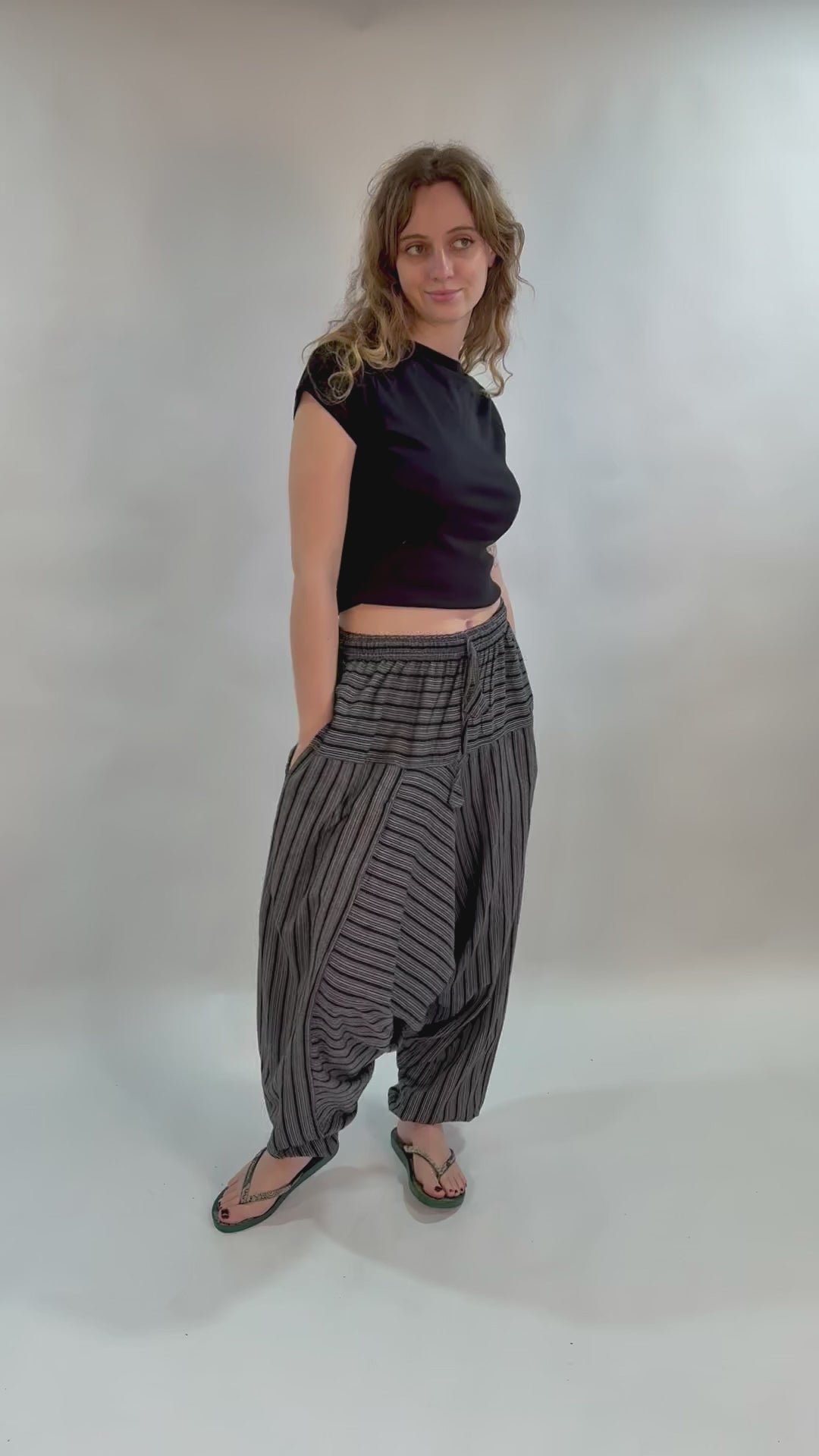 Black Stripe Alibaba Pants