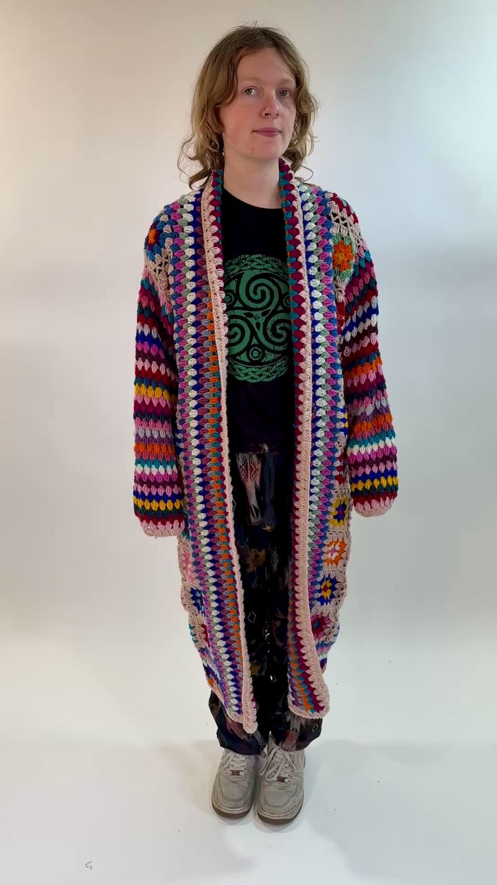 Maxi Length Crochet Cardigan