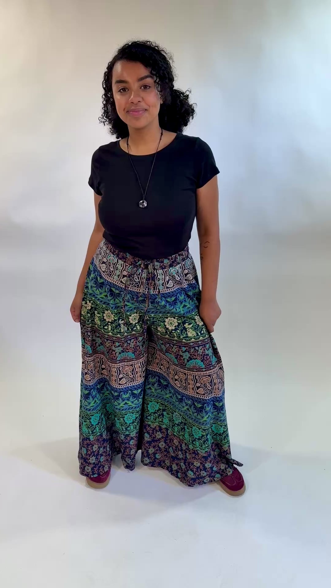 Cotton Bagru Flare Trousers