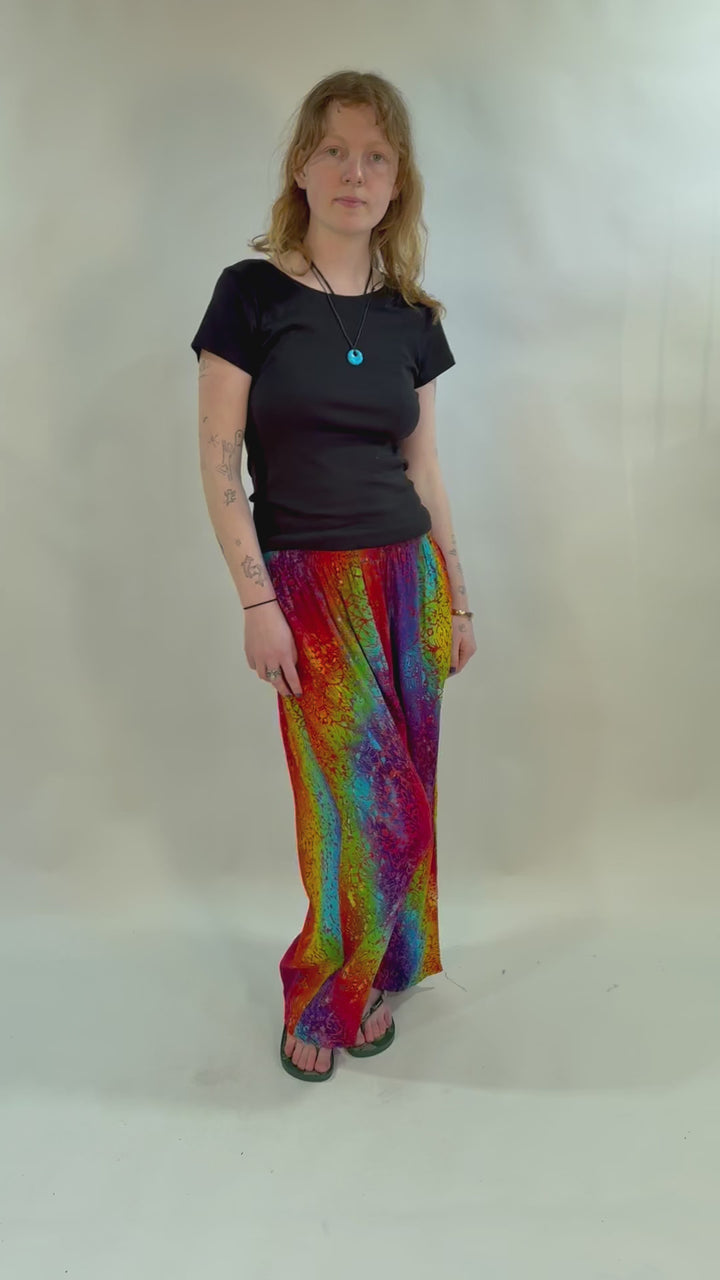 Rainbow Batik Pattern Trousers