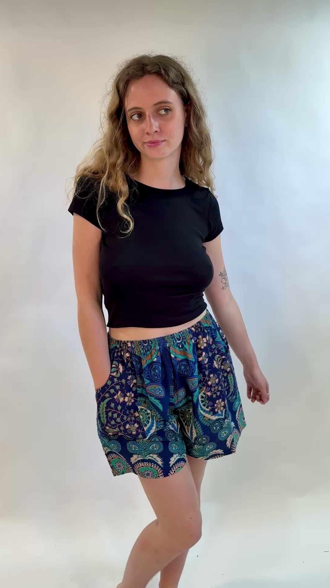 Peacock Print Shorts..