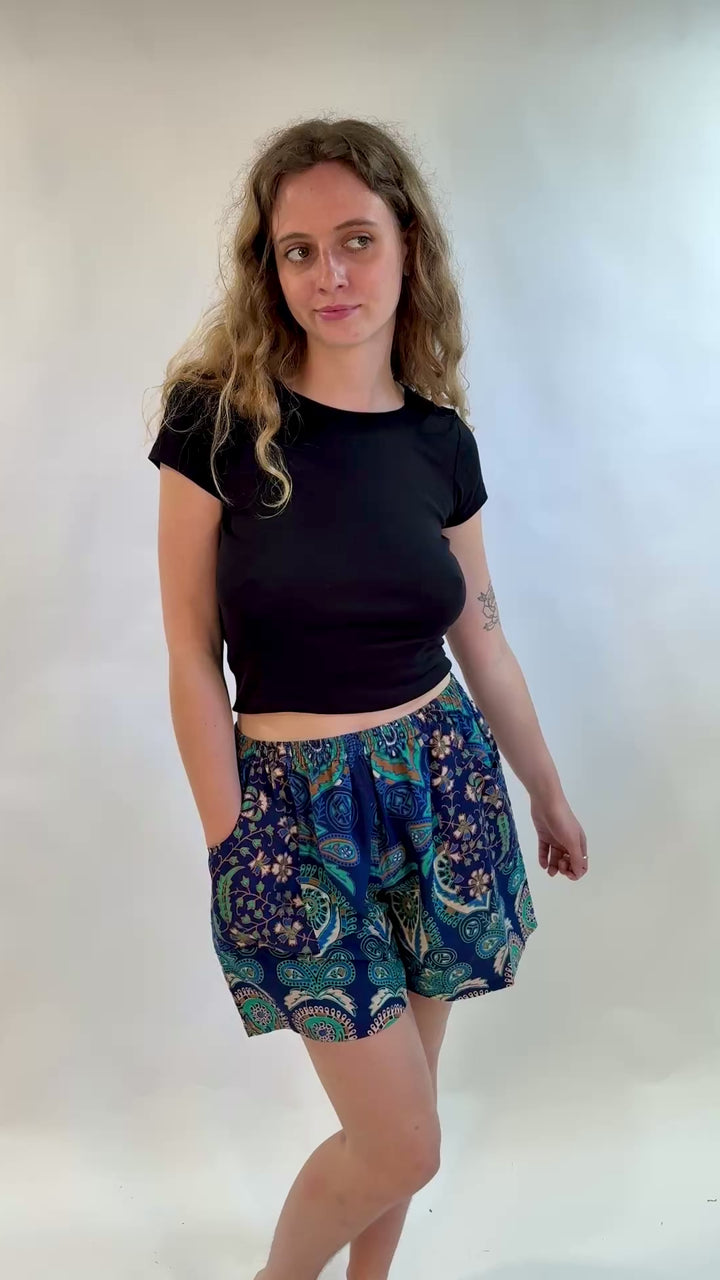 Peacock Print Shorts..