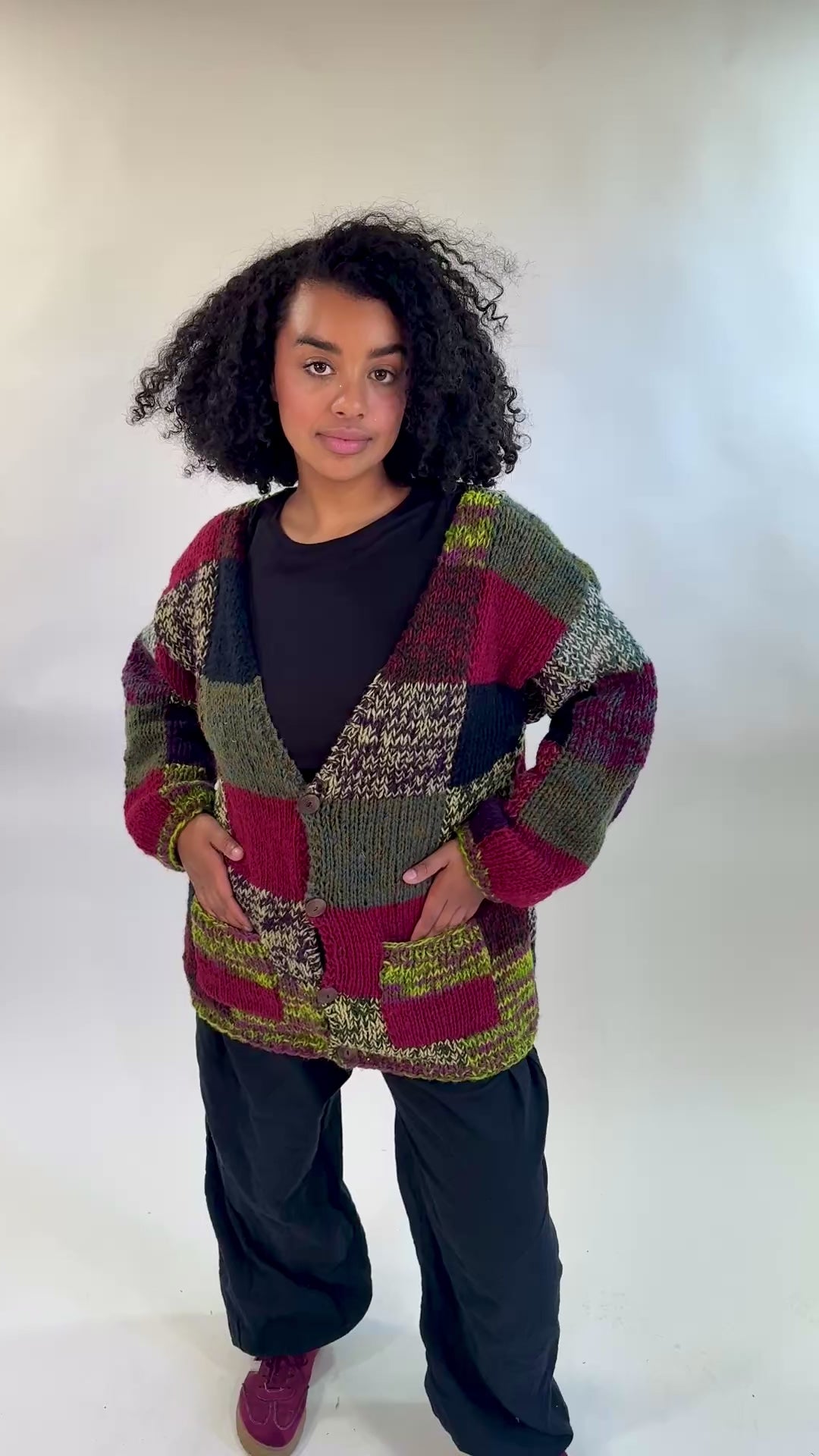 Patchwork Wool Cardigan