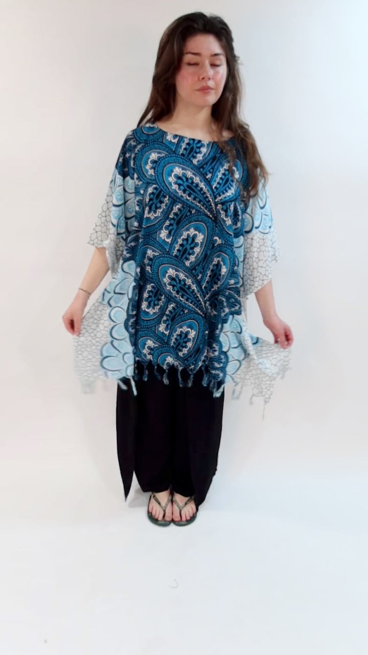 Beach cover up poncho