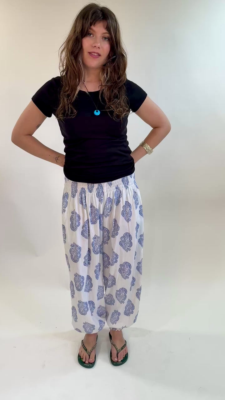 Crepe Cotton Harem Pants