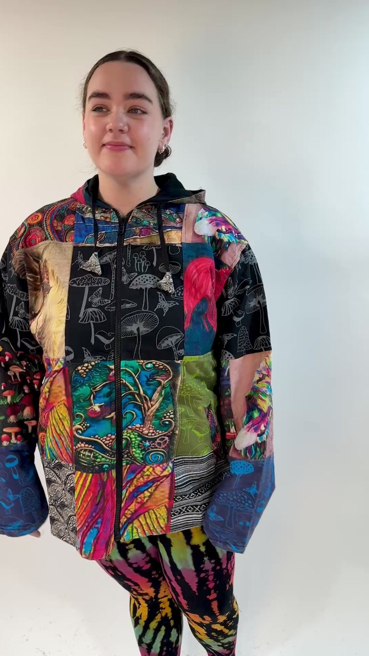 Patchwork Fleece Lined Jacket