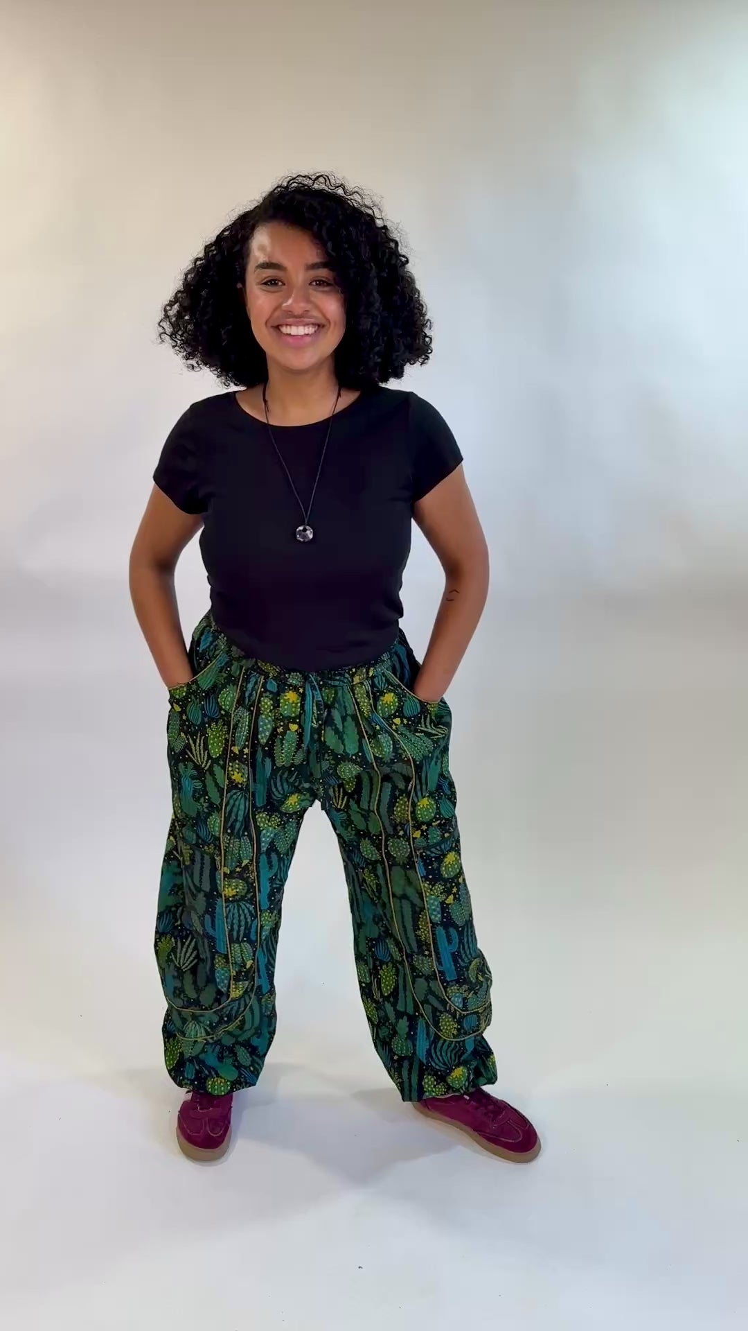 Cactus print harem pants