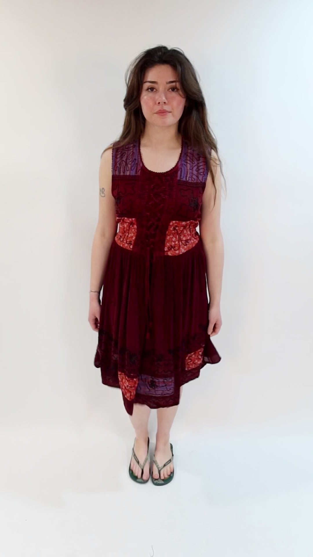 Sleeveless Embroidered Summer Dress