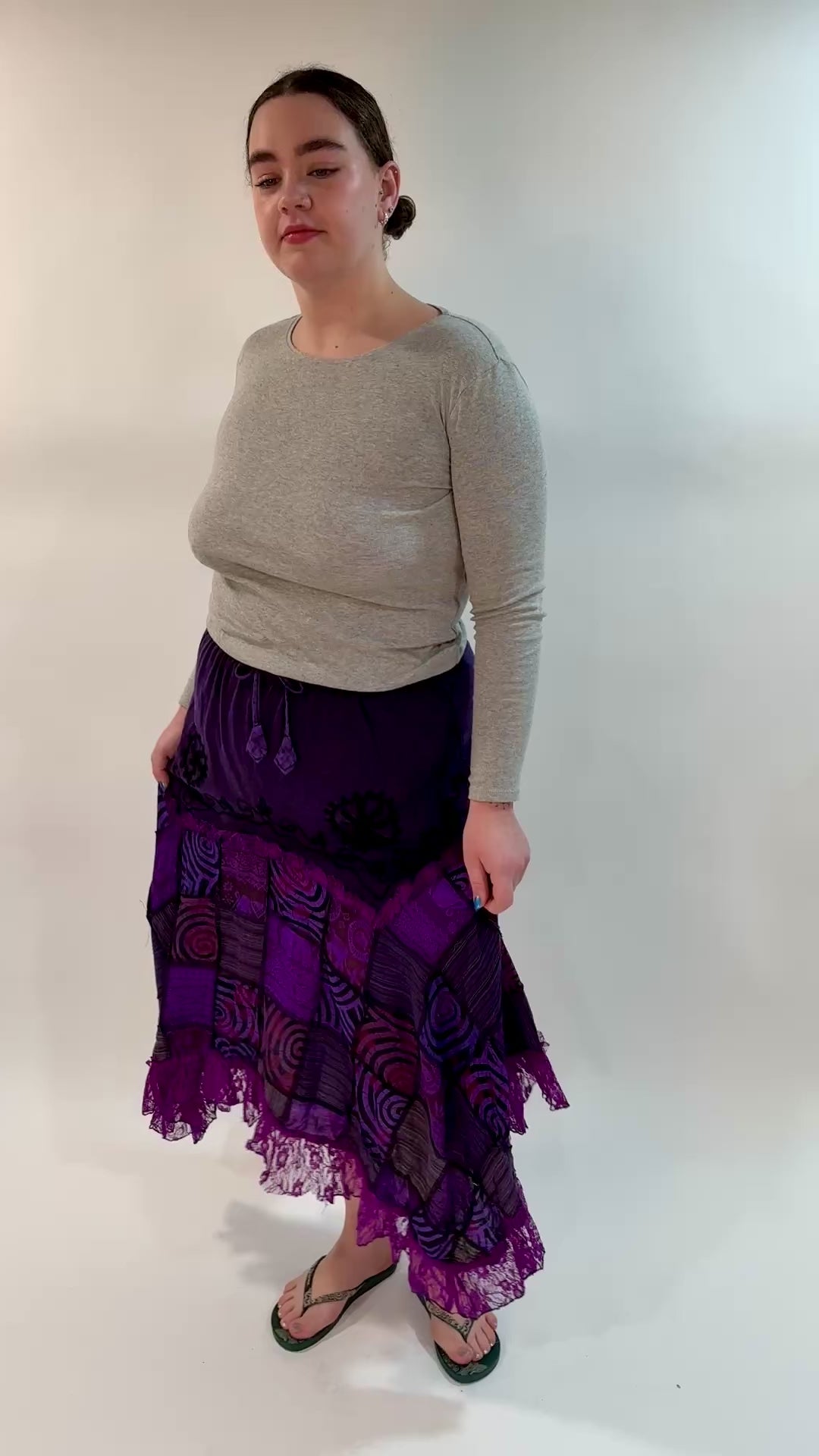 Overdyed Patchwork Hanky Hem Skirt