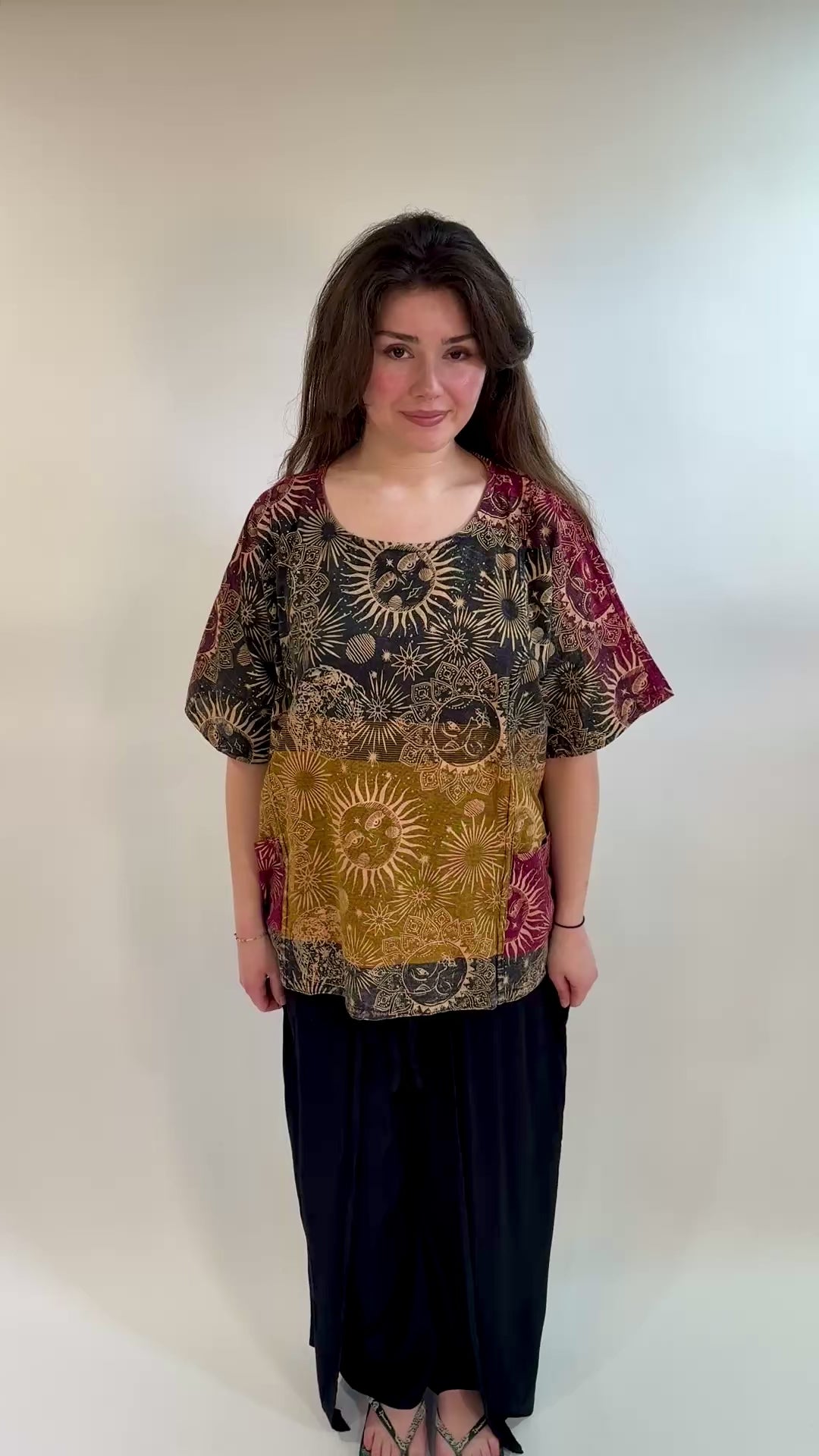 Printed Artist Smock Top