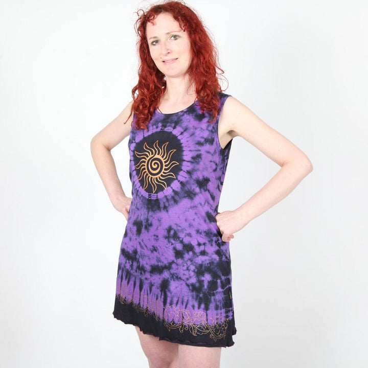 Purple Sleeveless Midi Dress
