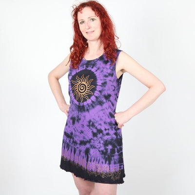 Purple Sleeveless Midi Dress