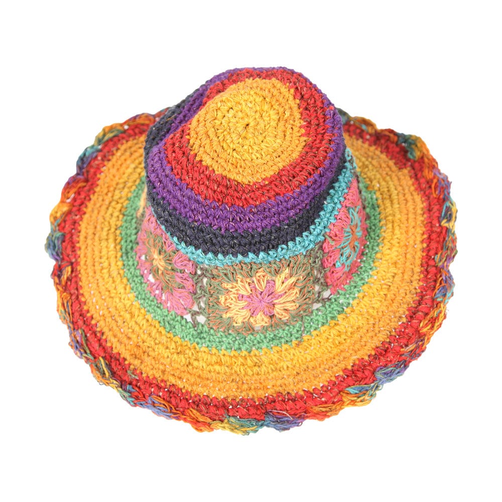 Rainbow Crochet Woven Hat