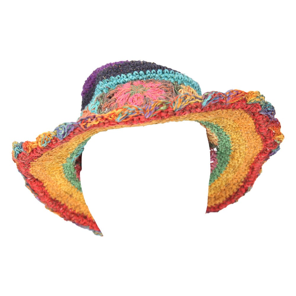 Rainbow Crochet Woven Hat