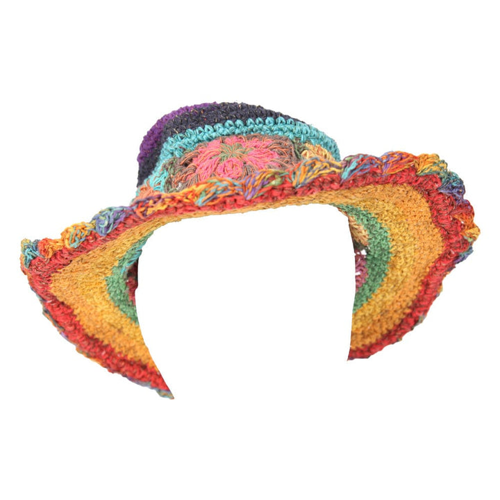 Rainbow Crochet Woven Hat