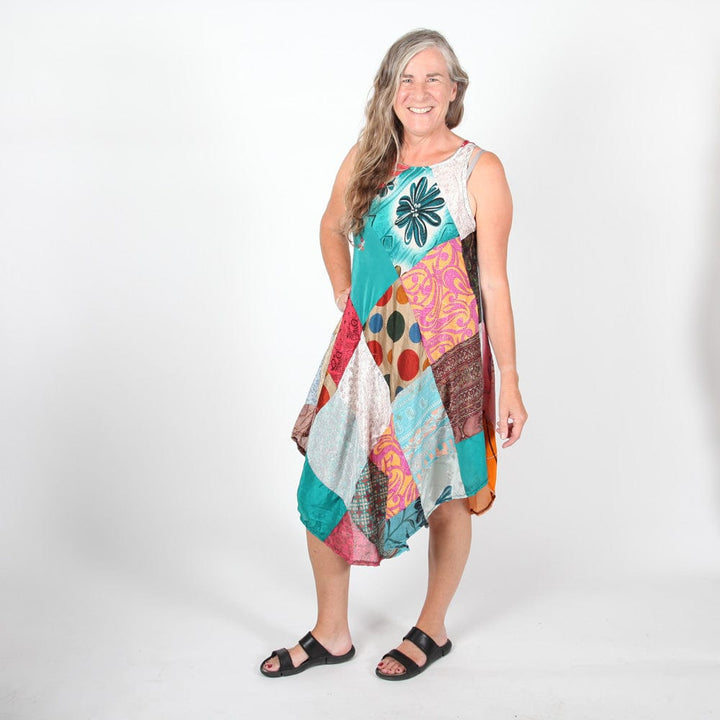 Upcycled Sari Patchwork Dress..