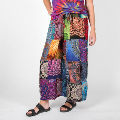 Patchwork Wide Leg Trousers