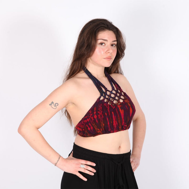 Knotted Jersey Tie Dye Triangle Top