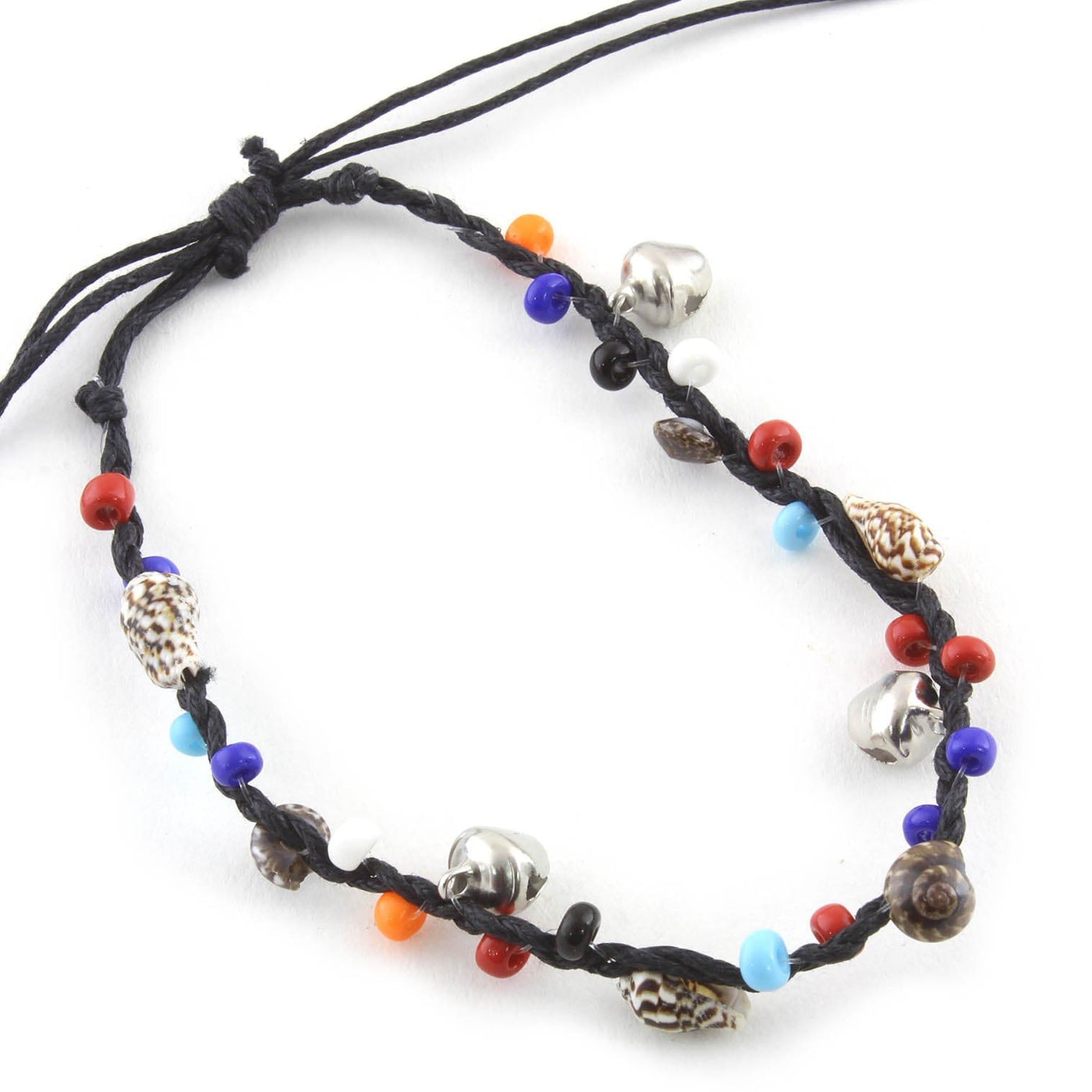 Colourful bead and charm anklet