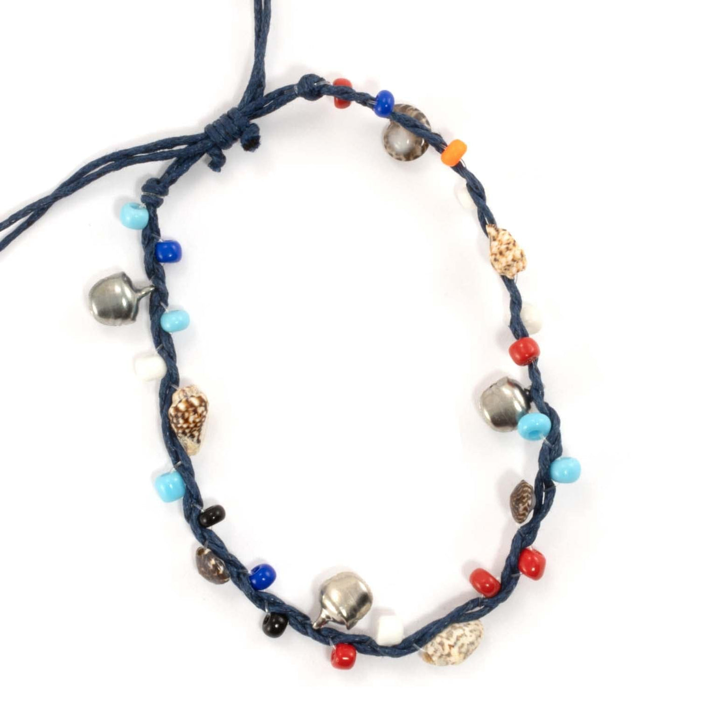 Colourful bead and charm anklet