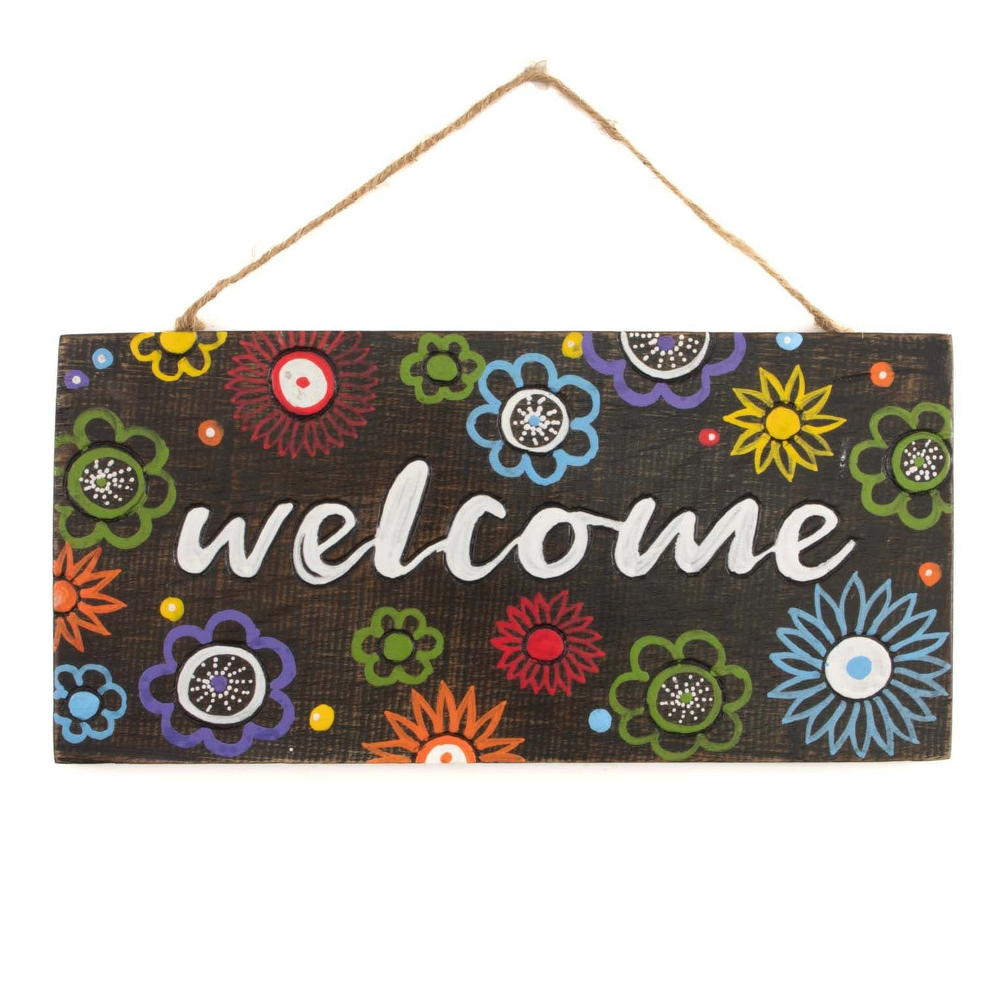 Colourful Floral 'Welcome' Sign