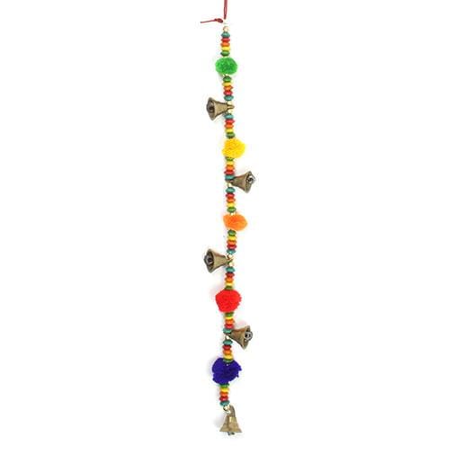 Rainbow Pom Pom String With Bells