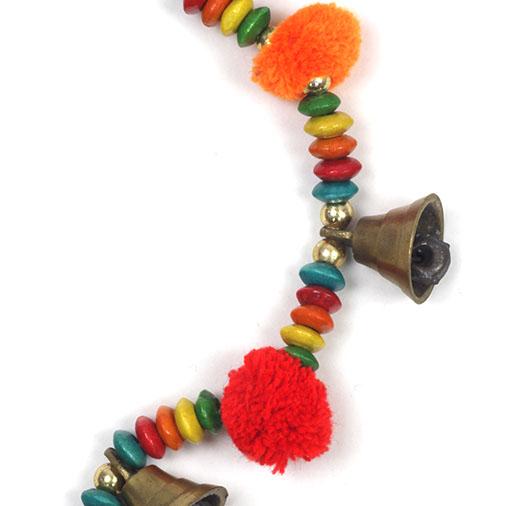 Rainbow Pom Pom String With Bells
