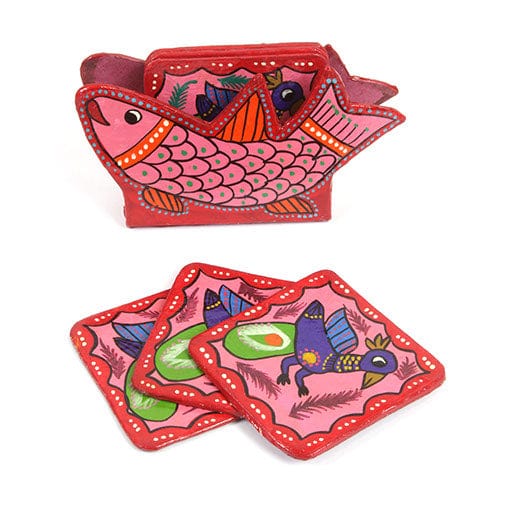 Handpainted Mithila Colourful Coasters