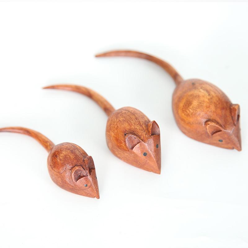 Set Of Three Wooden Mice