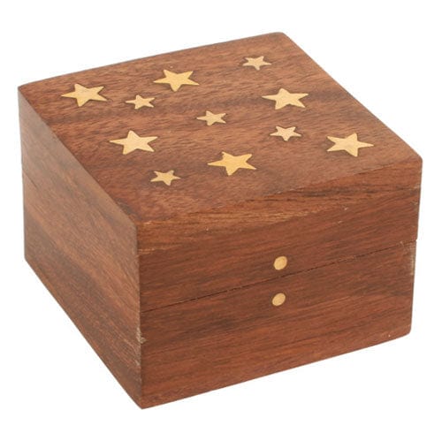 Wooden Box With Brass Stars