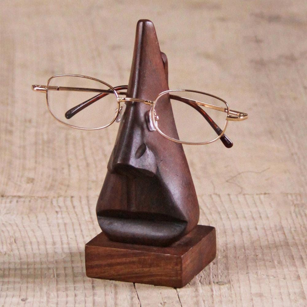 Wooden Face Glasses Stand