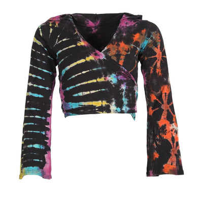 Tie Dye Pixie Hooded Tie Top..