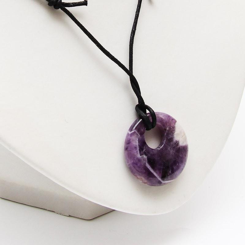 Amethyst Round Necklace - Peace