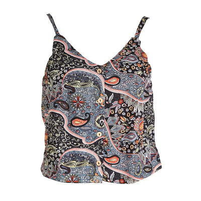 Paisley Button Up Crop Top