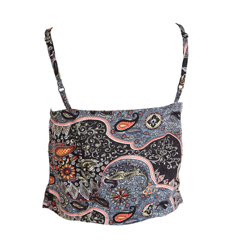 Paisley Button Up Crop Top