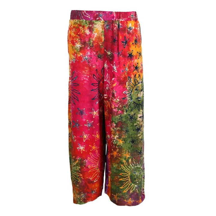 Tie Dye & Printed Cropped Trousers