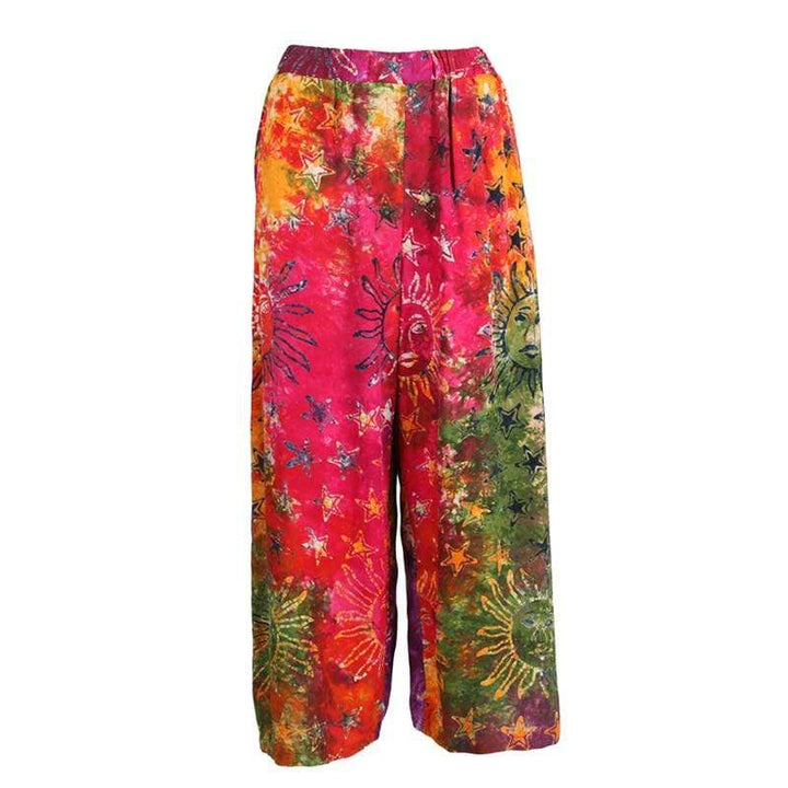 Tie Dye & Printed Cropped Trousers