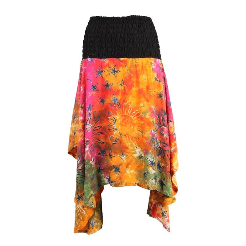 Batik Print Hanky Hem Skirt.