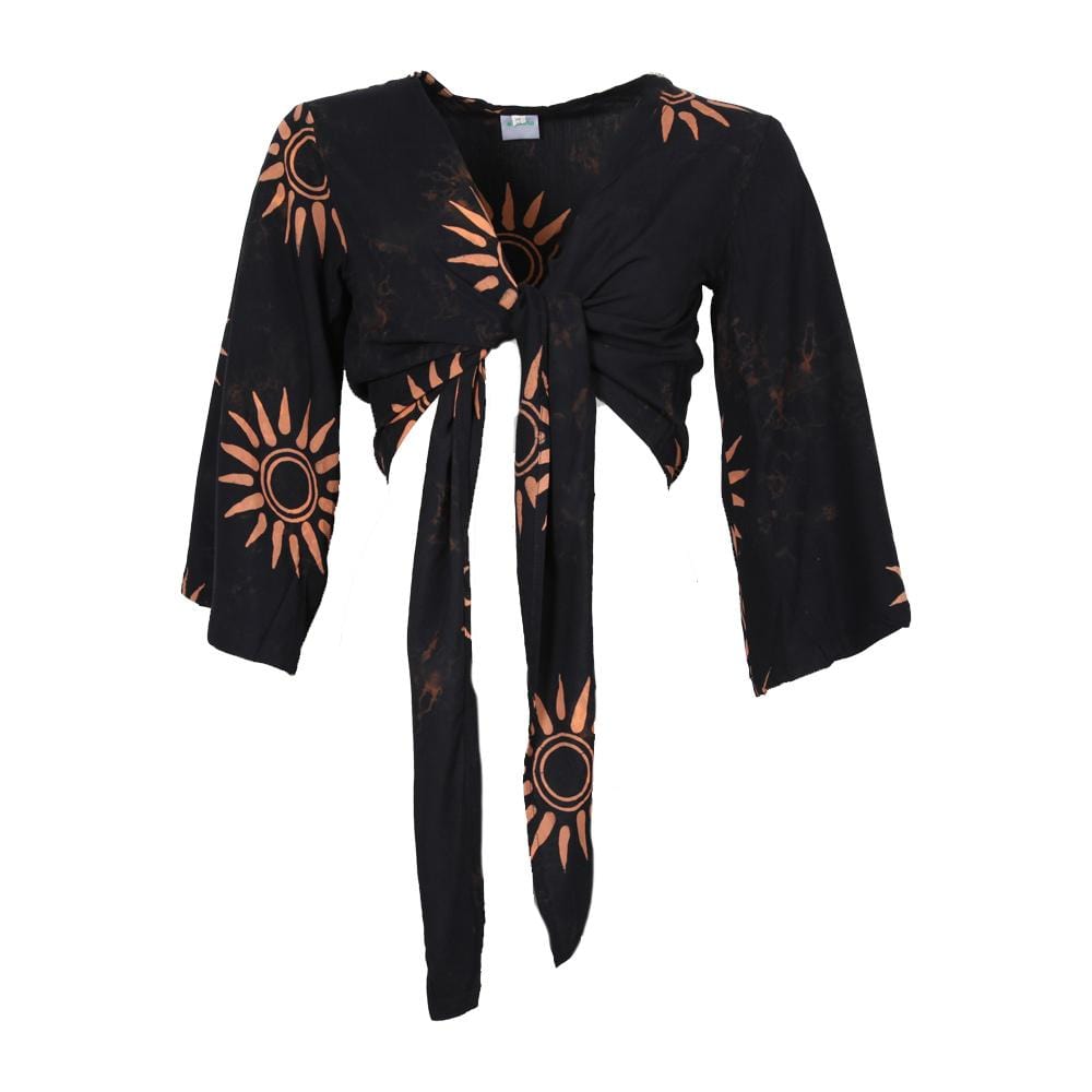Batik Sun Pattern Wrap Top