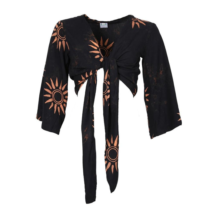 Batik Sun Pattern Wrap Top